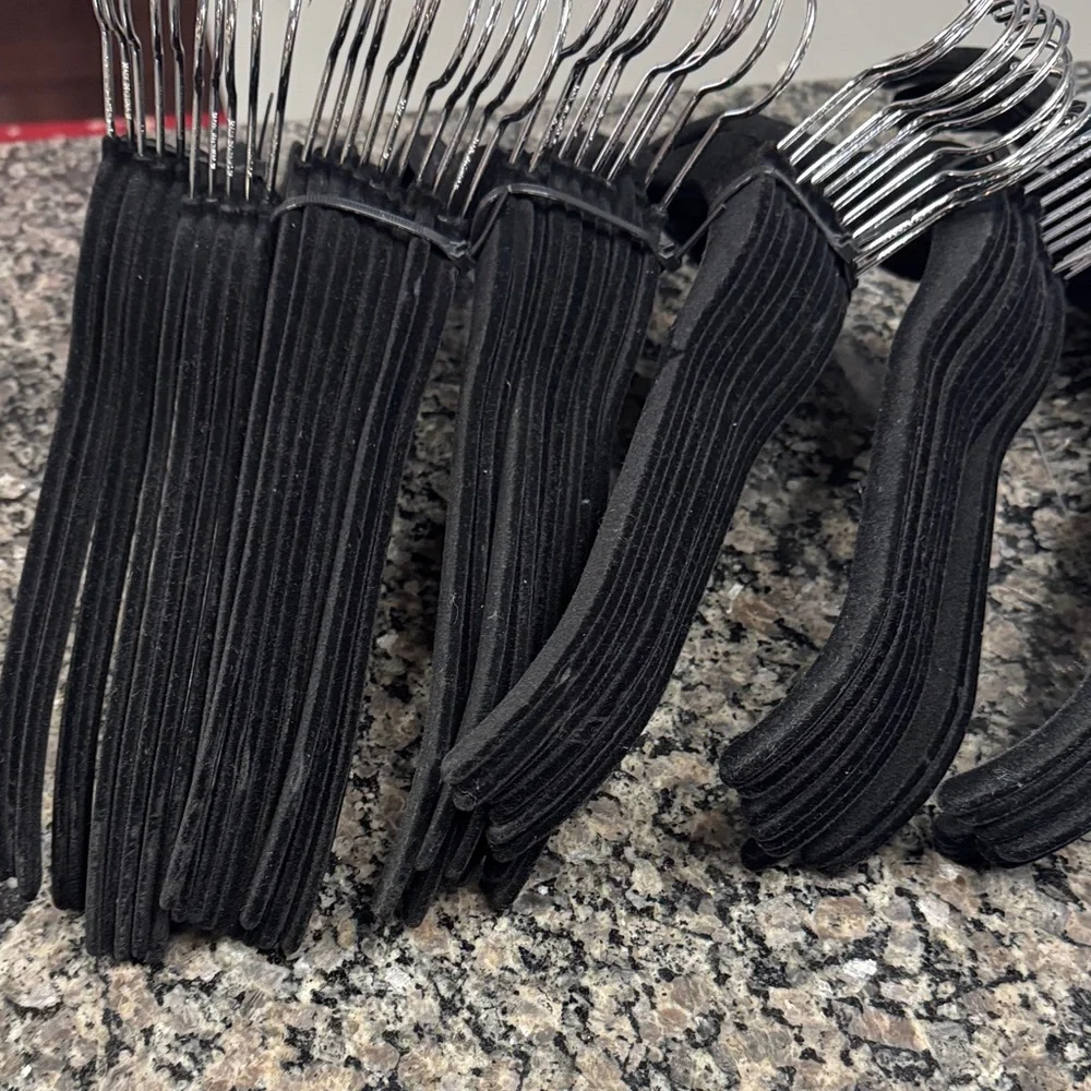 Non-Branded Black Velvet Slim Non-Slip Closet Hangers - 20 hangers for $12